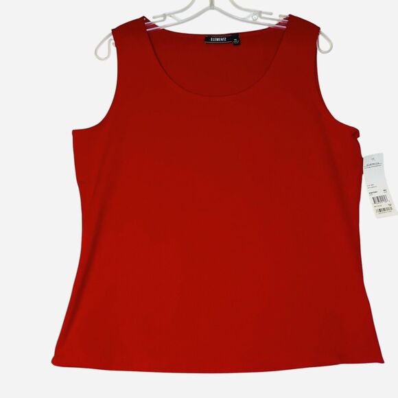 Elementz Tank Top Womens XL Red Stretch Comfort Basic Sexy Coquette - Picture 1 of 6